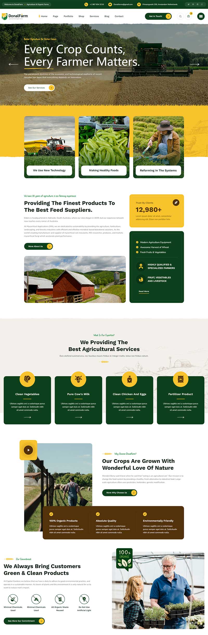 绿色响应式生态农场静态网站模板-源码网