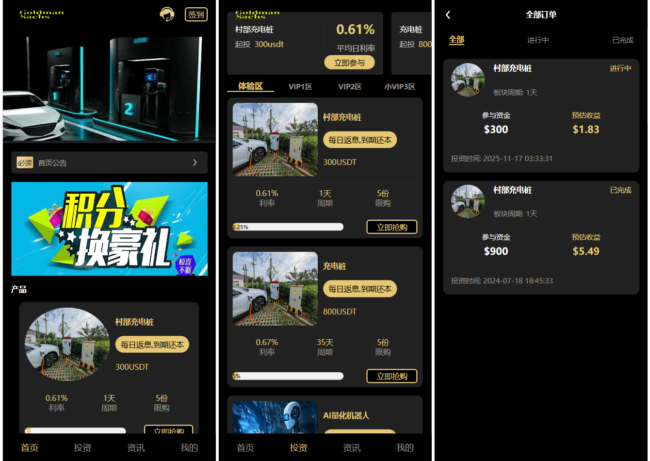 Fidelity充电桩投资理财系统源码-前端uniapp纯源码+后端PHP-源码网