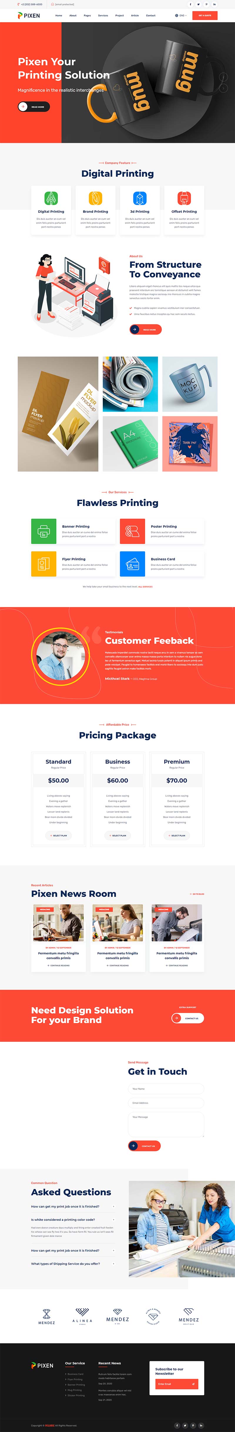 广告设计印刷平面设计公司html网站模板-源码网