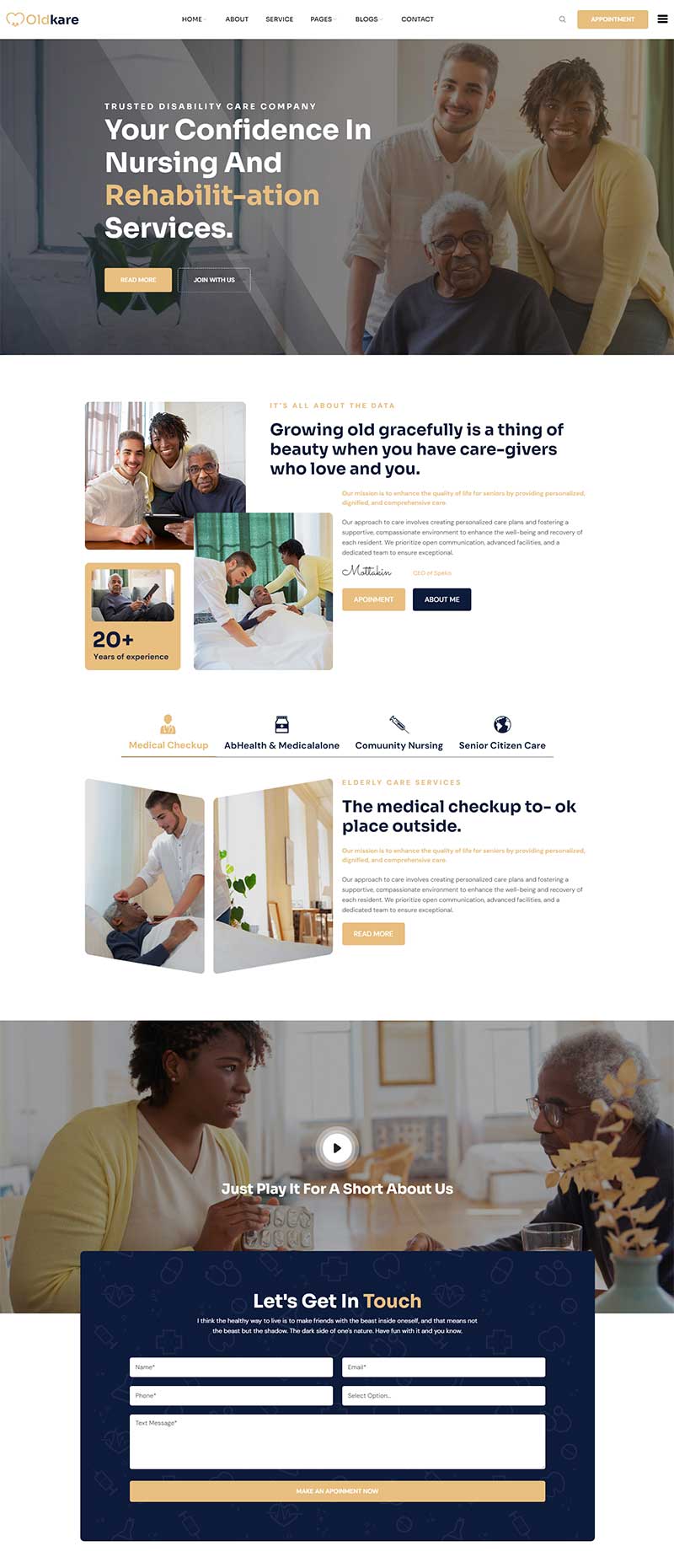 响应式康复机构养老院网页模板-源码网