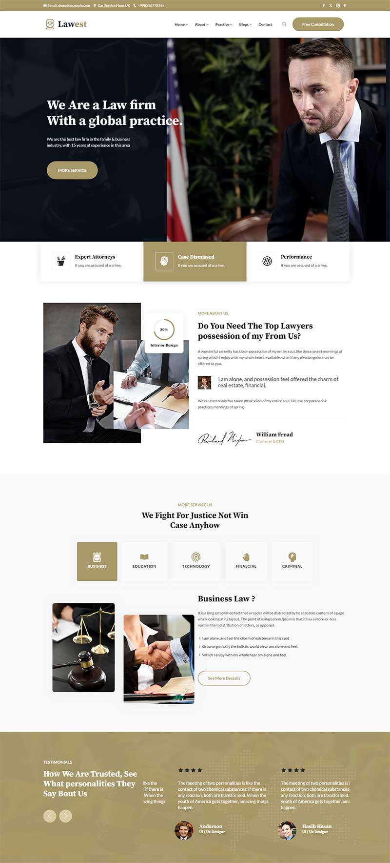 响应式律师事务所静态网页模板-源码网