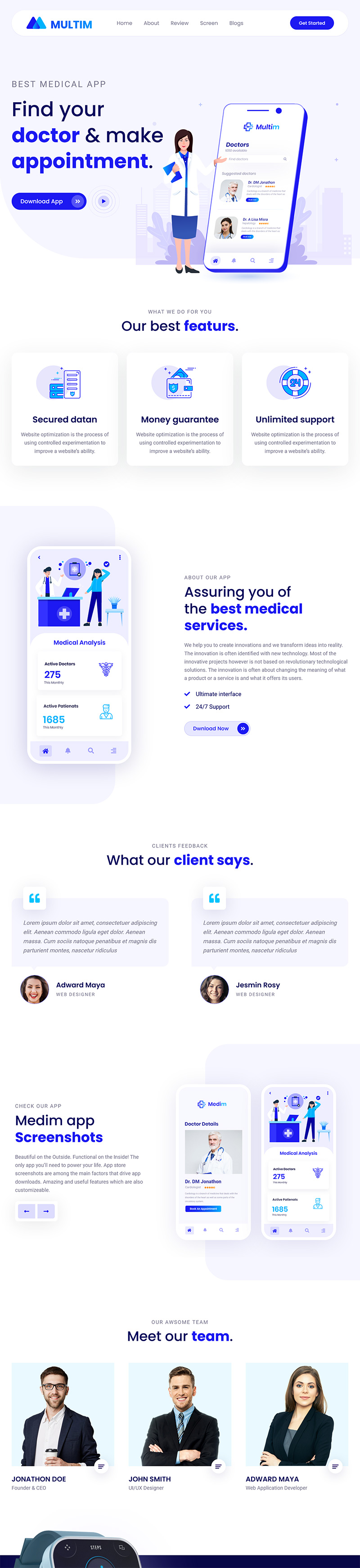 医疗APP推广落地页html模板-源码网